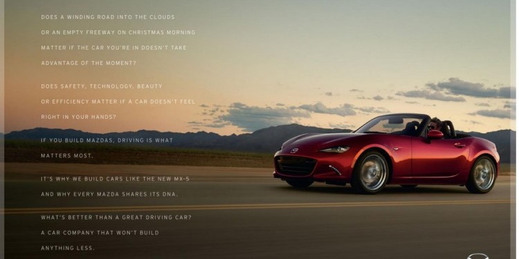 Mazda lança campanha "Driving Matters". 16