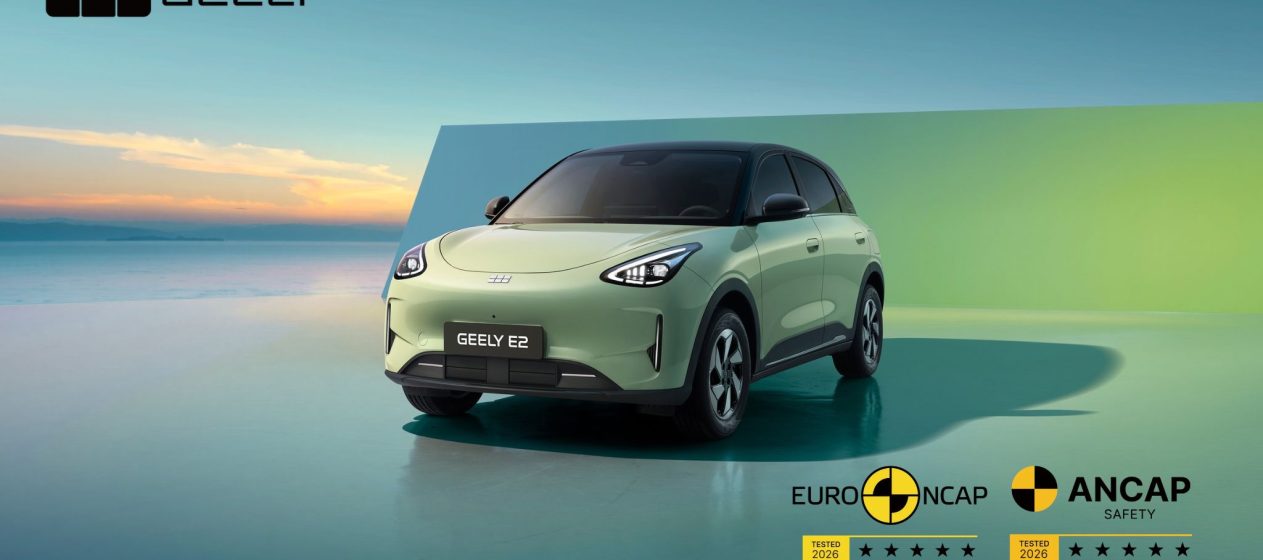 Geely E2 é o primeiro modelo da Geely a conquistar 5 estrelas NCAP e ANCAP 13